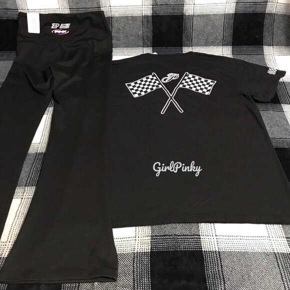 victoria secret PINK RACING flare leggings & SHORT SLEEVE TEE IN ALL SIZES - Picture 8 of 11